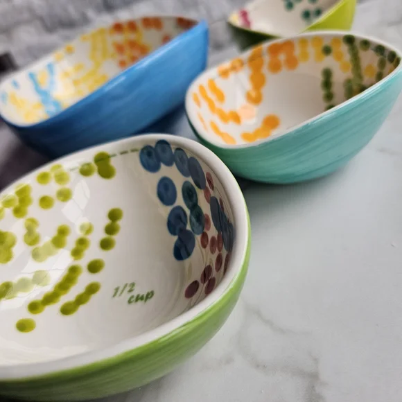 Anthropologie Measuring Cups With Artistic Dot Patterns - Picture 7 of 11